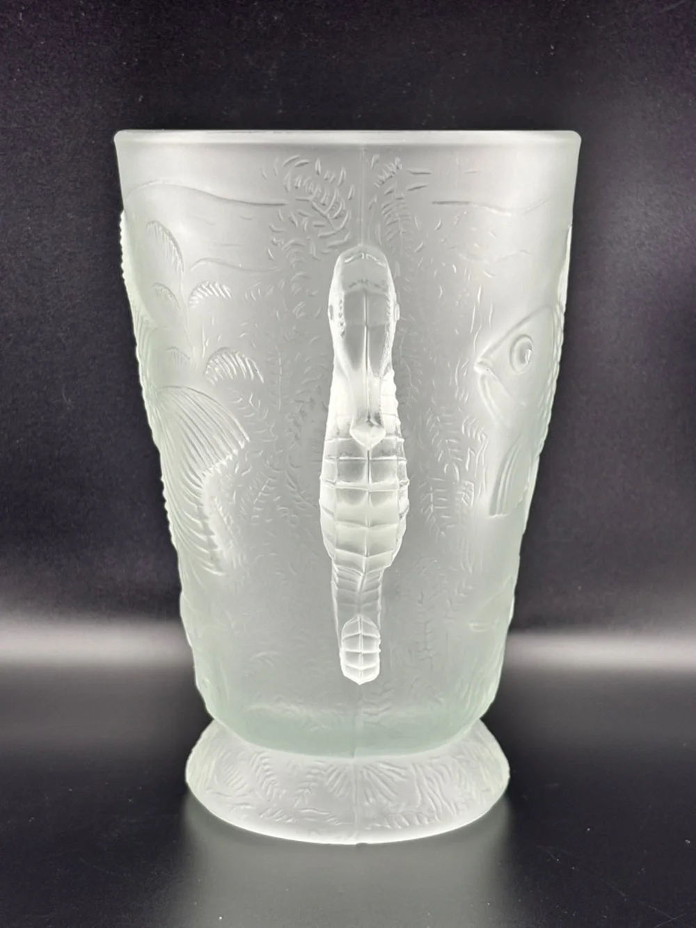 Vintage Barolac Art Deco Czech Frosted Satin Pressed Glass Vase